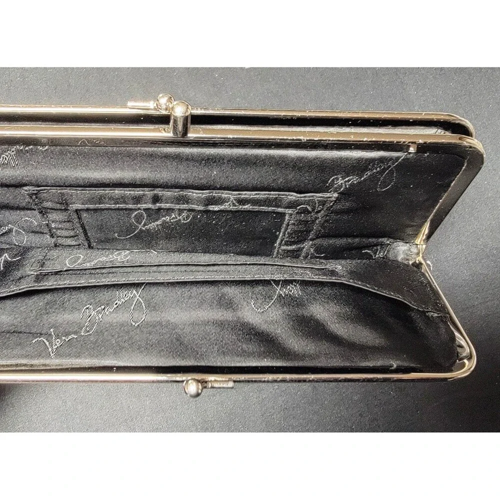 Vera Bradley Cafe Latte Clutch Bag Silver Hardware Snap Close 8x4 in